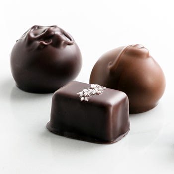 A Gift Box of Gourmet Dark and Milk Chocolate Truffles and Salted Caramels