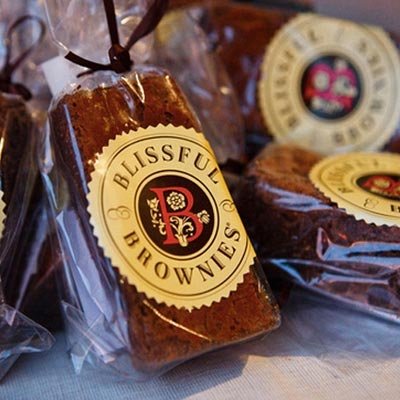 Blissful Gourmet Brownies Individually Wrapped in Cellophane
