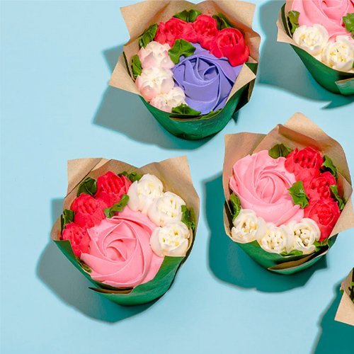 Mothers Day Gift of Floral Cupcakes
