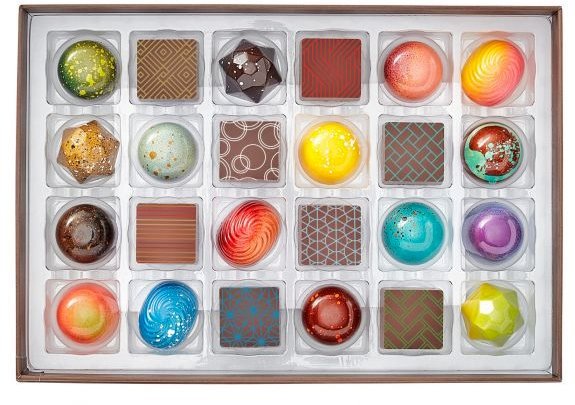Gourmet colorful Chocolate Gift Box from Christopher Elbow Chocolates