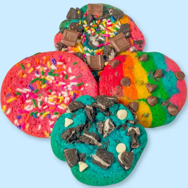 Order rainbow cookies online at baked in color bakery