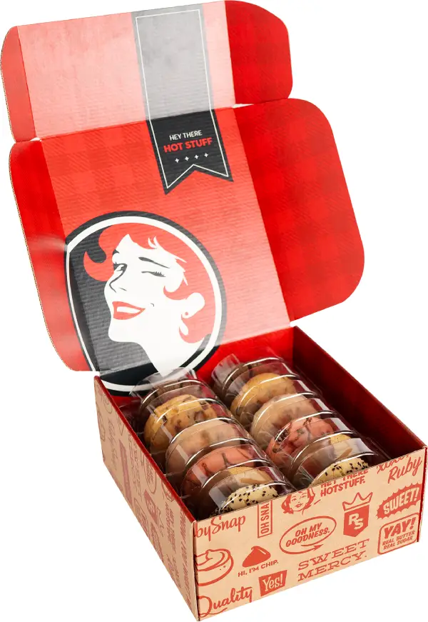 Assorted Gift Box of a dozen cookies from Ruby Snap Bakery available to order online