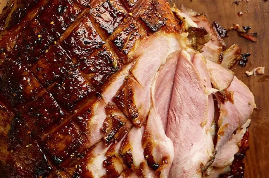 Boneless Berkshire Holiday Ham Shown sliced