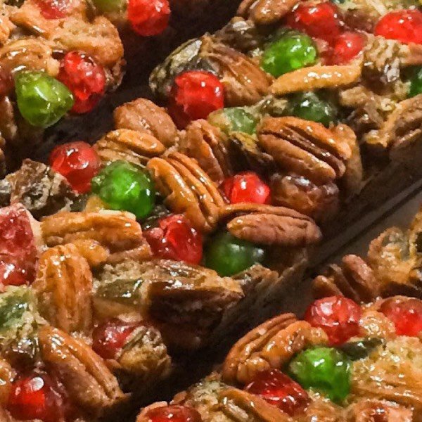 Mary Lou's traditional southern fruitcake moistened with port wine